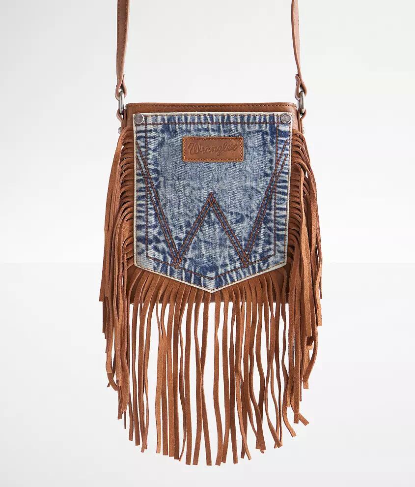 Wrangler Denim Fringe Crossbody Purse Cover