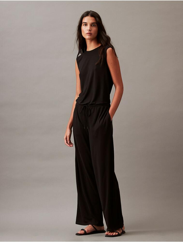 Calvin Klein Women's Refined Jersey Jumpsuit - Black Cover