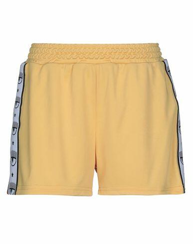 Chiara Ferragni Woman Shorts & Bermuda Shorts Yellow Polyester Cover