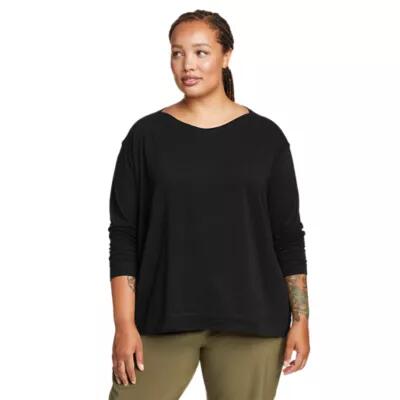 Eddie Bauer Women's Tempo Light Long-Sleeve Boat-Neck T-Shirt Cover