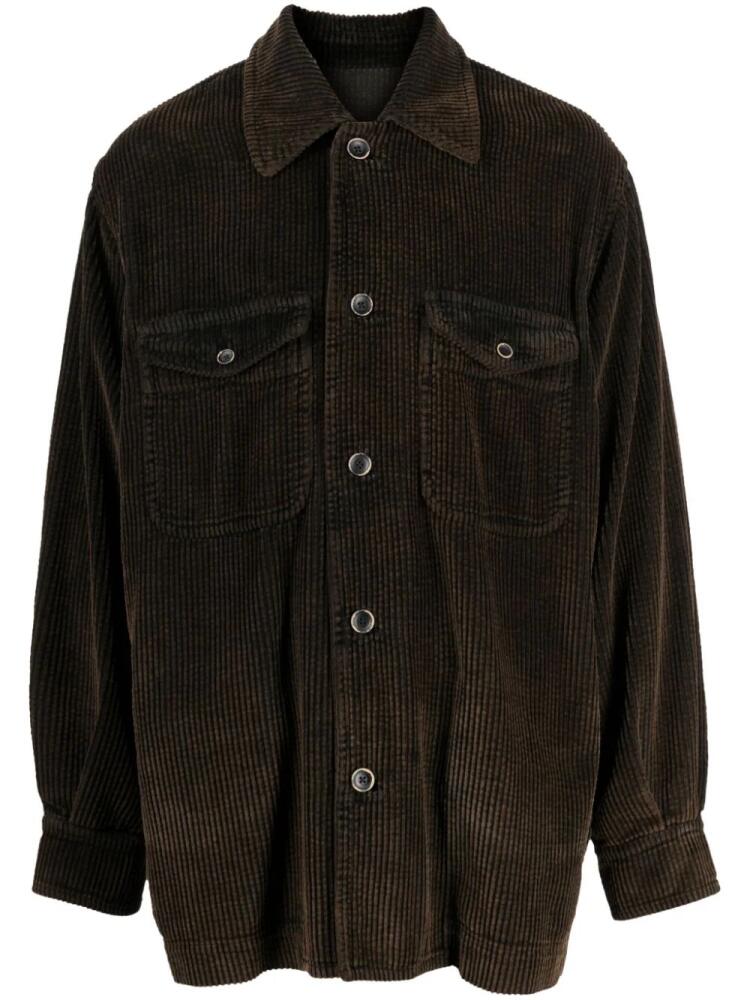 Uma Wang corduroy button-up shirt jacket - Brown Cover