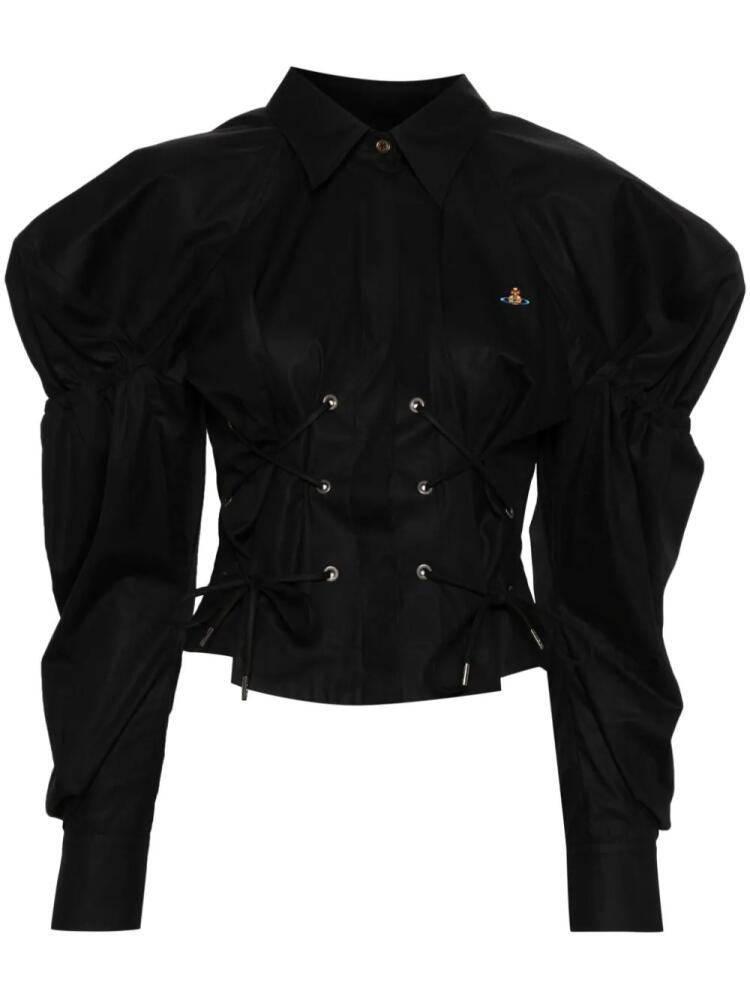 Vivienne Westwood LS Gexy lace-up shirt - Black Cover