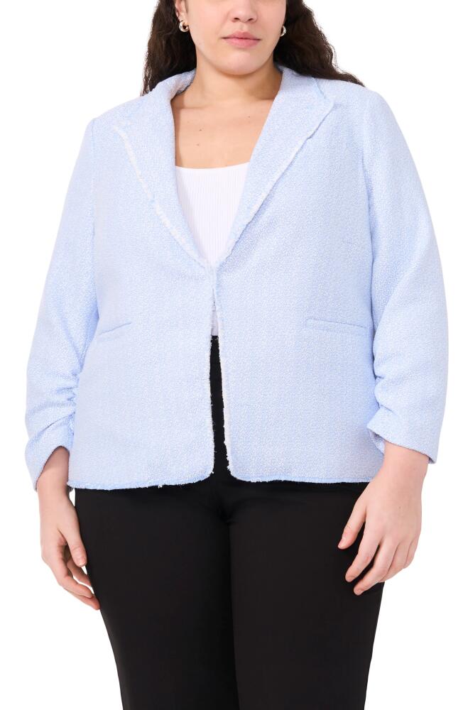 halogen(r) Raw Hem Crop Blazer in Placid Blue Cover