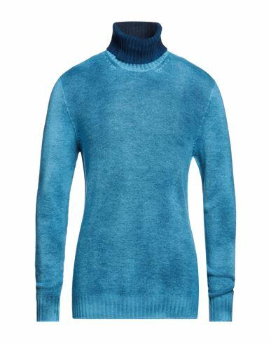 120% Lino Man Turtleneck Azure Cashmere, Virgin Wool Cover