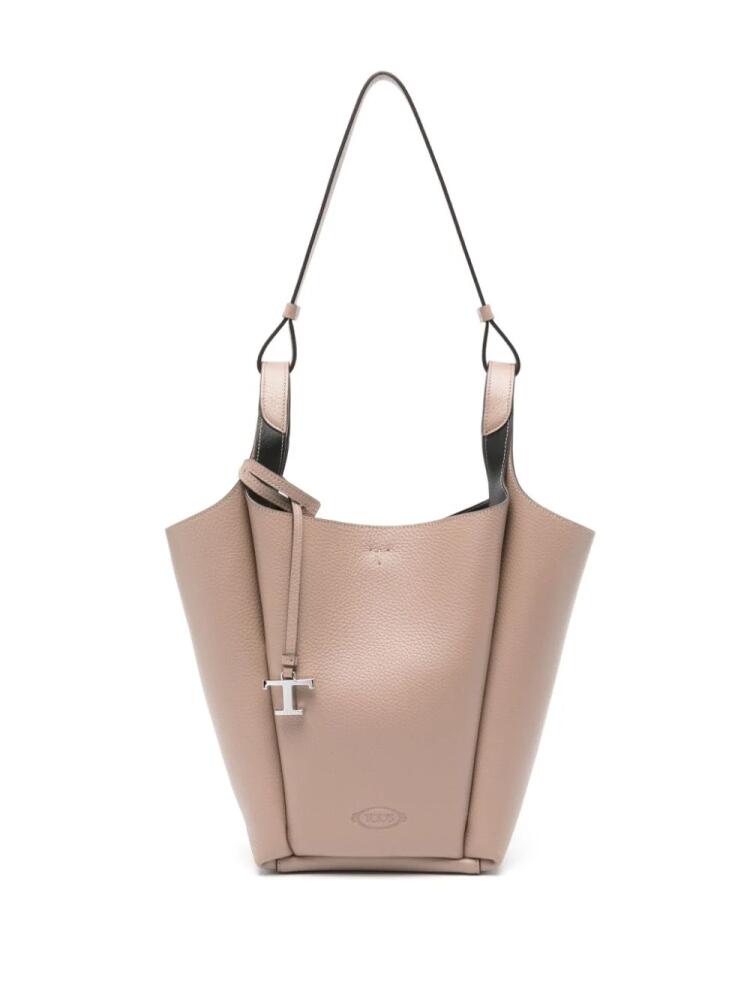 Tod's logo-debossed leather bucket bag - Neutrals Cover