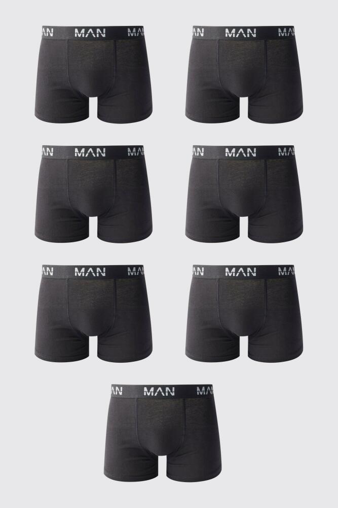 boohoo Mens 7 Pack Man Trunks - Black Cover