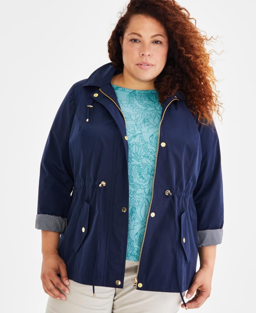 Style & Co Women's Hooded Anorak, Pp-4X, Created for Macy's - Industrial Blue Cover