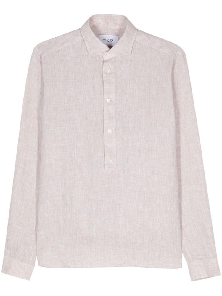 D4.0 cutaway-collar linen shirt - Neutrals Cover