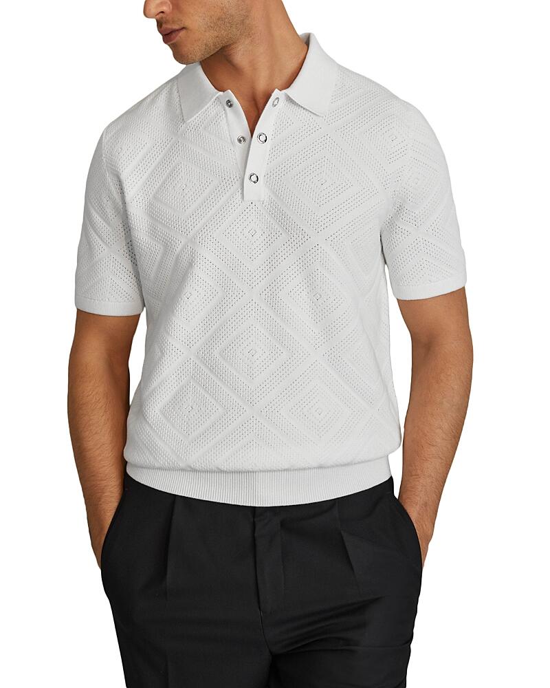 Reiss Lupton Regular Fit Short Sleeve Textured Knit Polo Cover