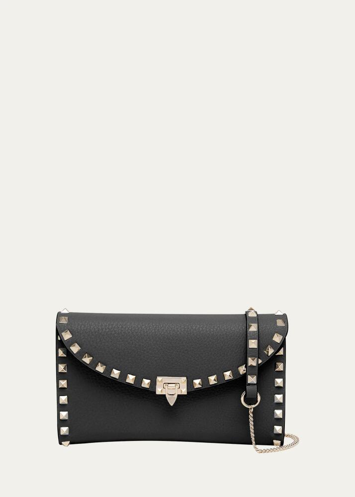 Valentino Garavani Rockstud Flap Leather Wallet on Chain Cover