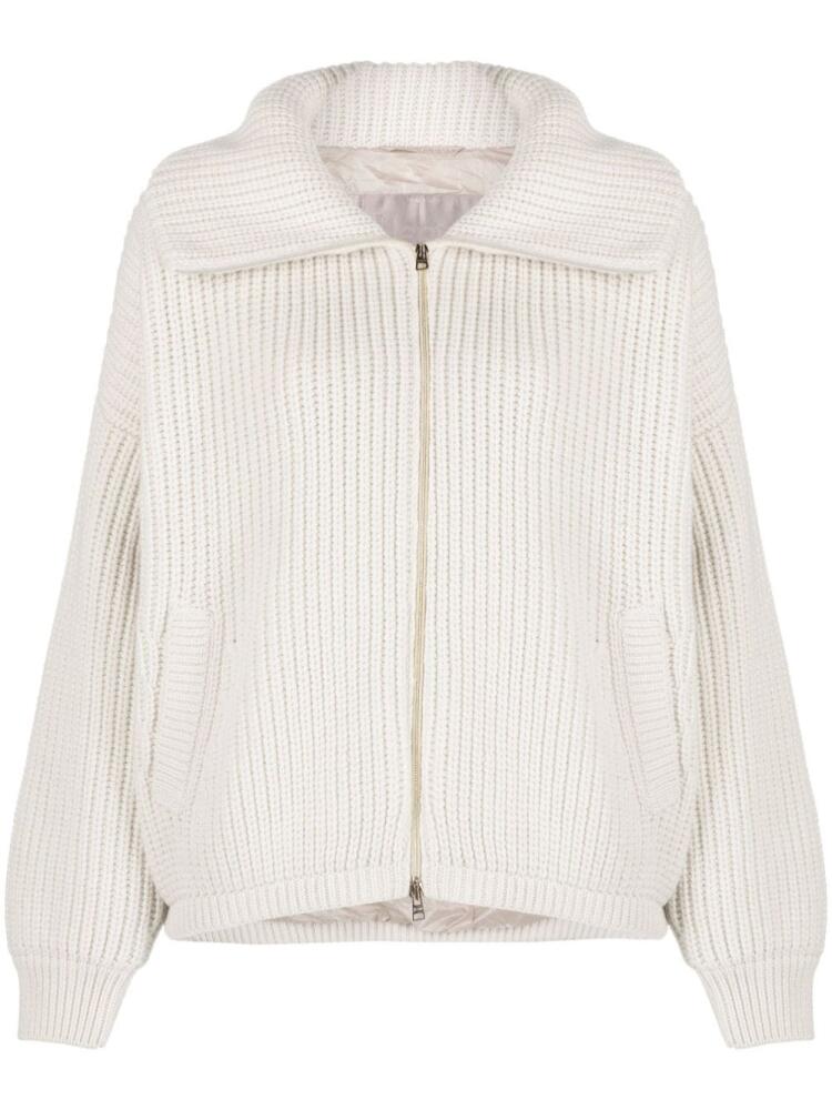 Herno chunky-knit zip-up cashmere cardigan - Neutrals Cover