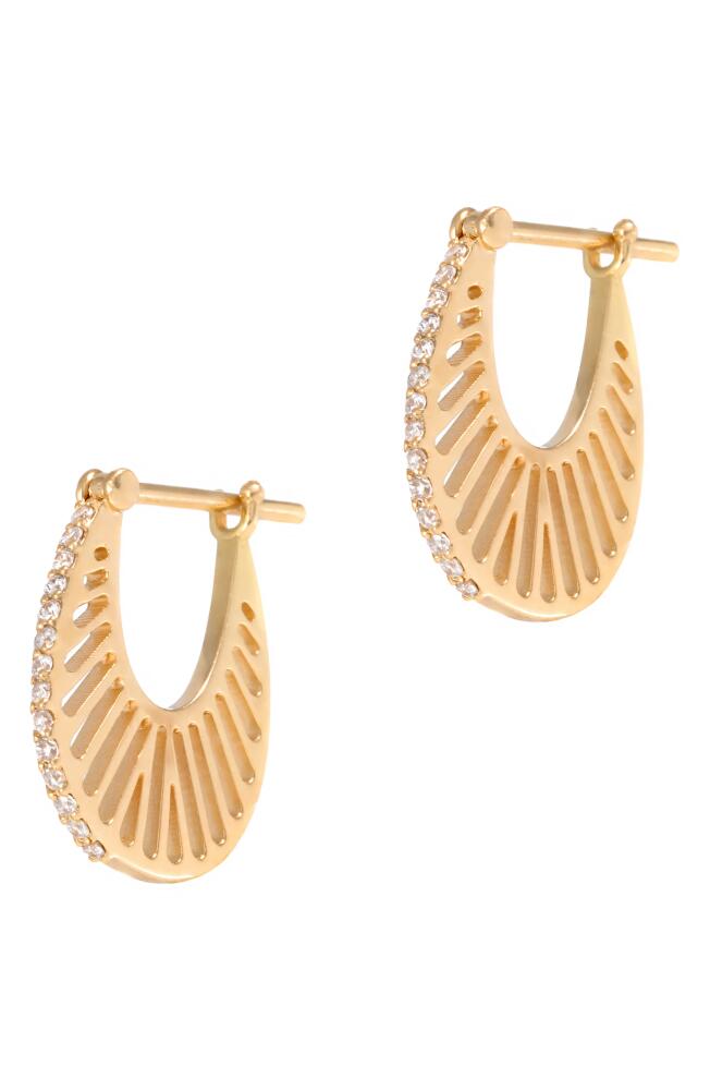 L'Atelier Nawbar Flat Ray Diamond Hoop Earrings in 18Ky Gold Cover