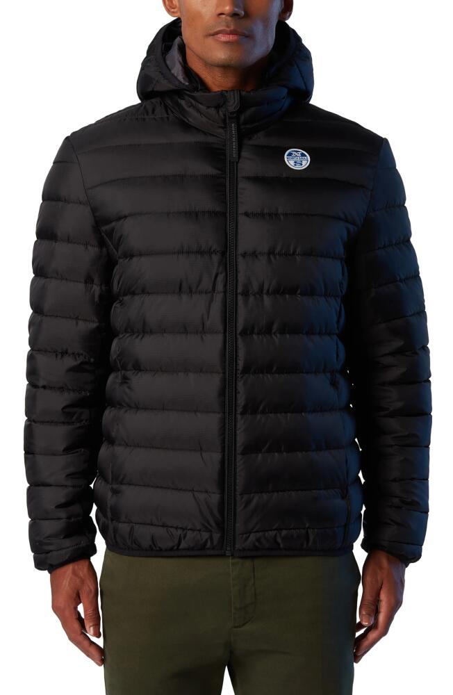 NORTH SAILS Sky Water Resistant Hooded Puffer Jacket in Black Cover