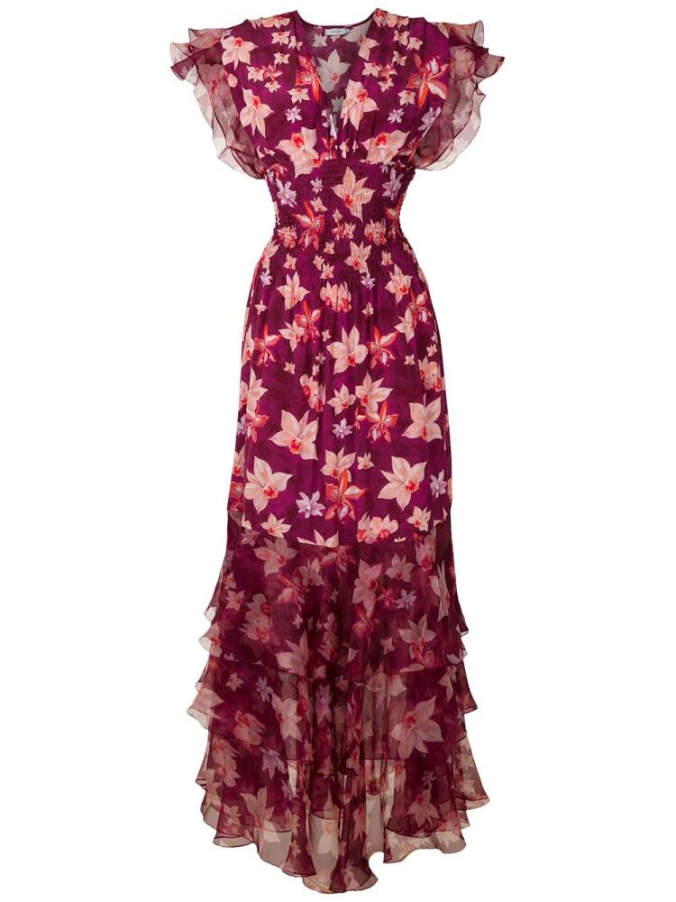 Isolda Pri Orquídea printed long dress - Pink Cover