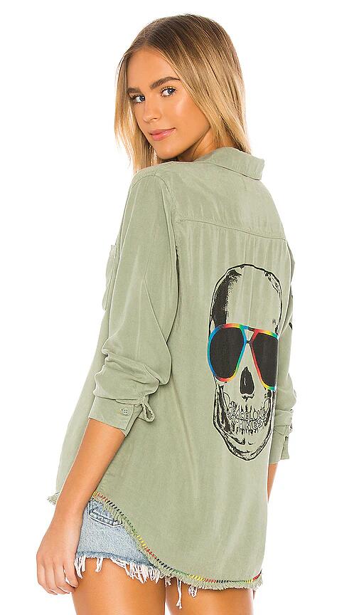 Lauren Moshi Sloan Button Up in Green Cover