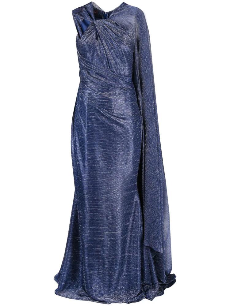 Talbot Runhof draped-detail gown - Blue Cover