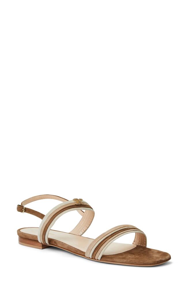 Bruno Magli Portia Slingback Sandal in Brown/Natural Suede Cover