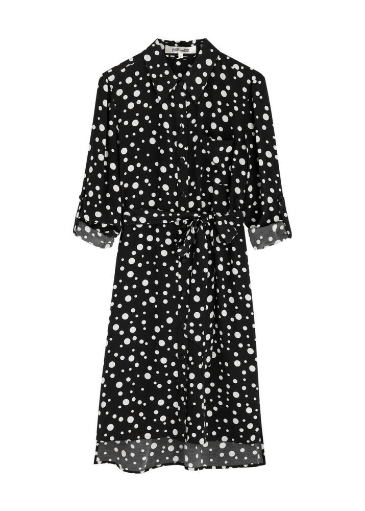 Diane Von Furstenberg Prita Polka-dot Printed Dress - Black Cover