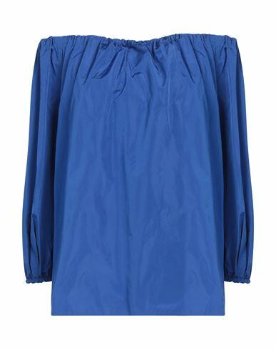 Max Mara Studio Woman Top Bright blue Polyester, Silk Cover