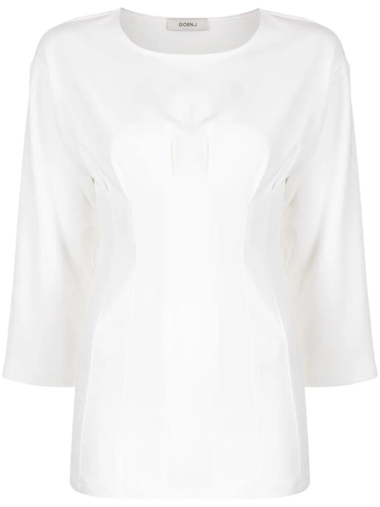 Goen.J round-neck stretch-design jersey - White Cover