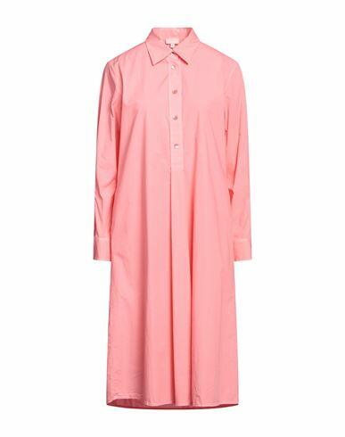 Her Shirt Her Dress Woman Midi dress Salmon pink Cotton, Elastane Cover