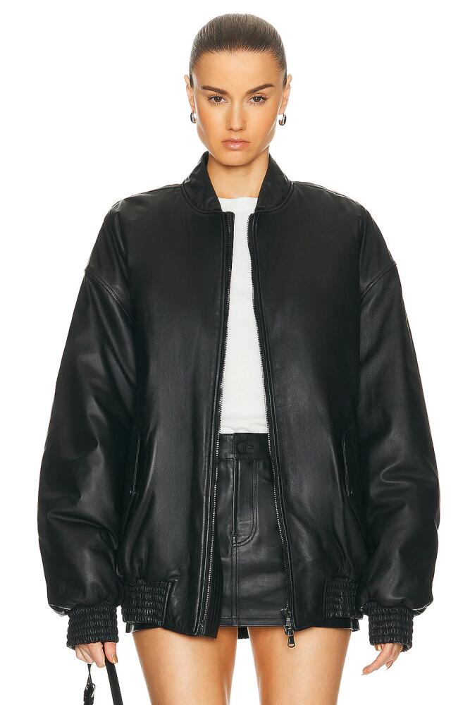 WARDROBE.NYC Leather Bomber Jacket in Black Cover