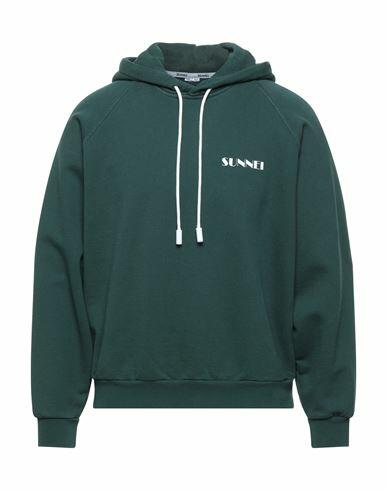 Sunnei Man Sweatshirt Dark green Cotton, Elastane Cover