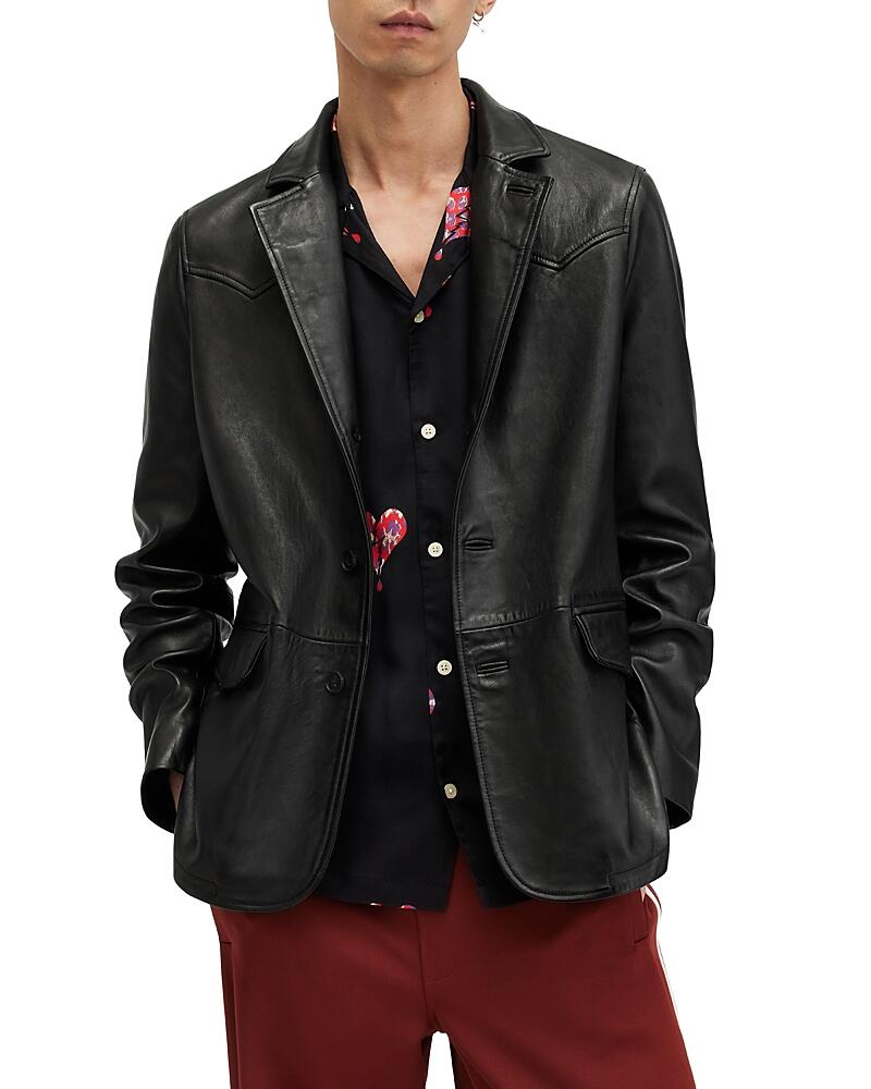 Allsaints Hunter Regular Fit Leather Blazer Cover