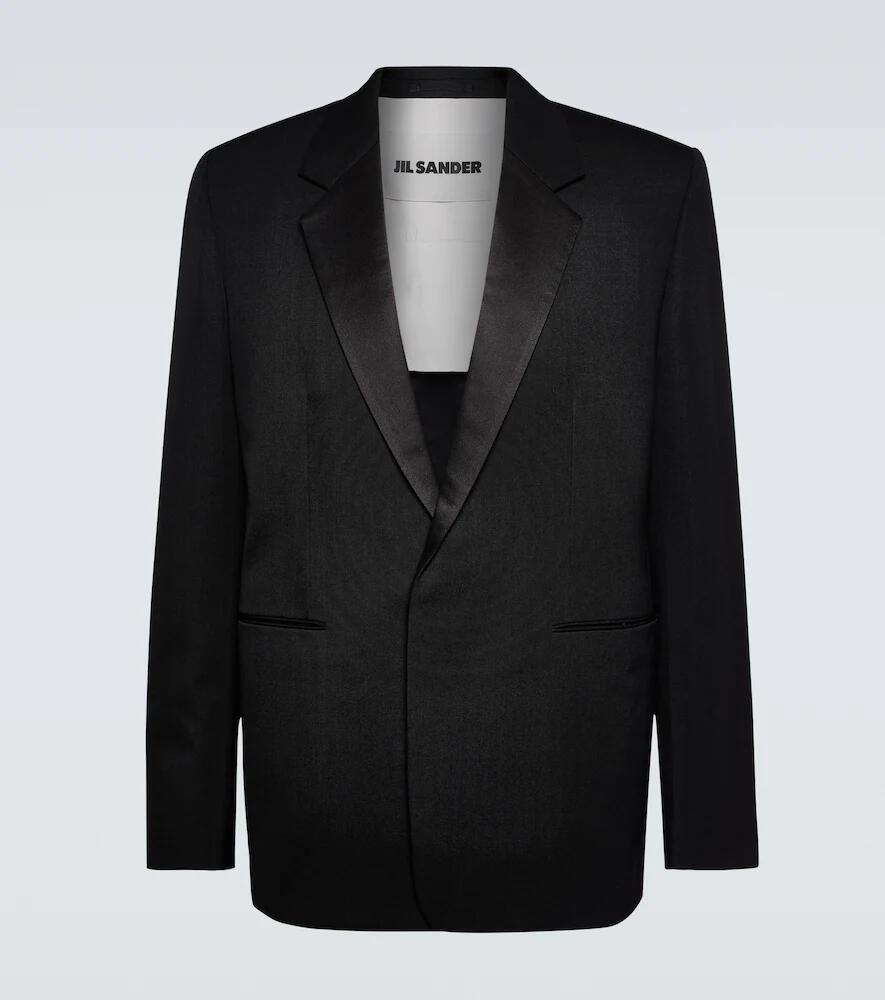 Jil Sander Satin-trimmed wool blazer Cover