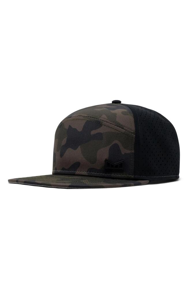 Melin Trenches Icon Hydro Performance Snapback Hat in Olive/Camo Cover