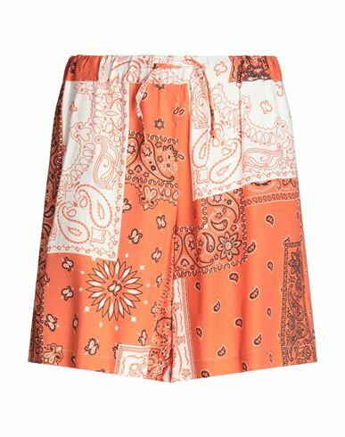 8 By Yoox Viscose Wide Leg Shorts Man Shorts & Bermuda Shorts Orange Viscose Cover