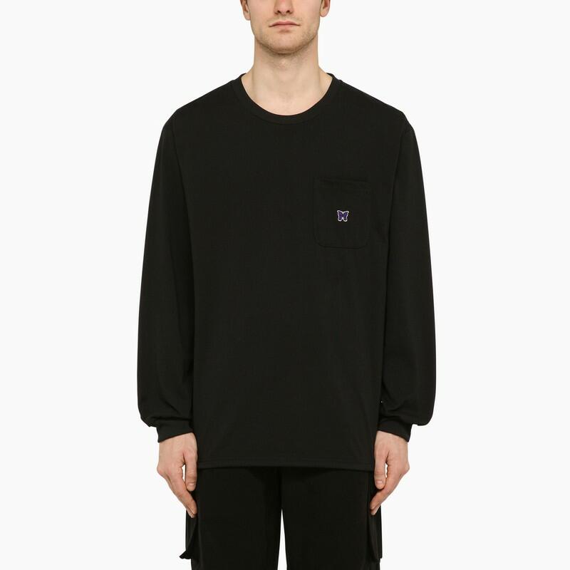 Needles Black crew-neck sweatshirt with embroidery Cover