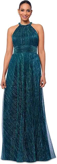 Betsy & Adam Long braided halter tie back dress (Jade) Women's Dress Cover