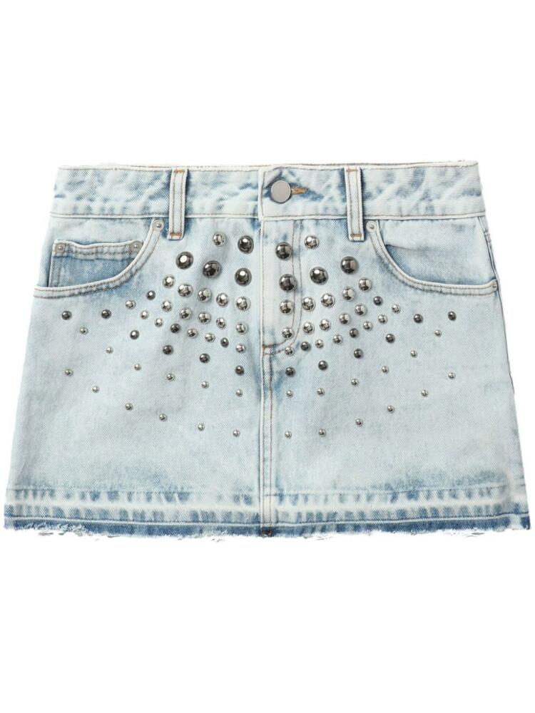 Alessandra Rich stud-embellished denim miniskirt - Blue Cover