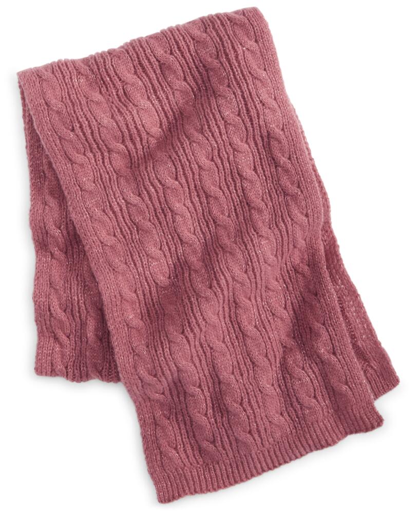 Style & Co Rib Edge Shine Cable Knit Scarf, Created for Macy's - Rose Cover