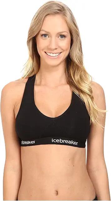 Icebreaker Sprite Merino Racerback Bra (Black/Black) Women's Bra Cover