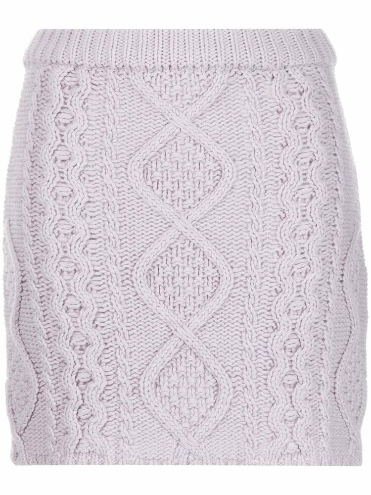 Rokh cable-knit mid-ride skirt - Purple Cover