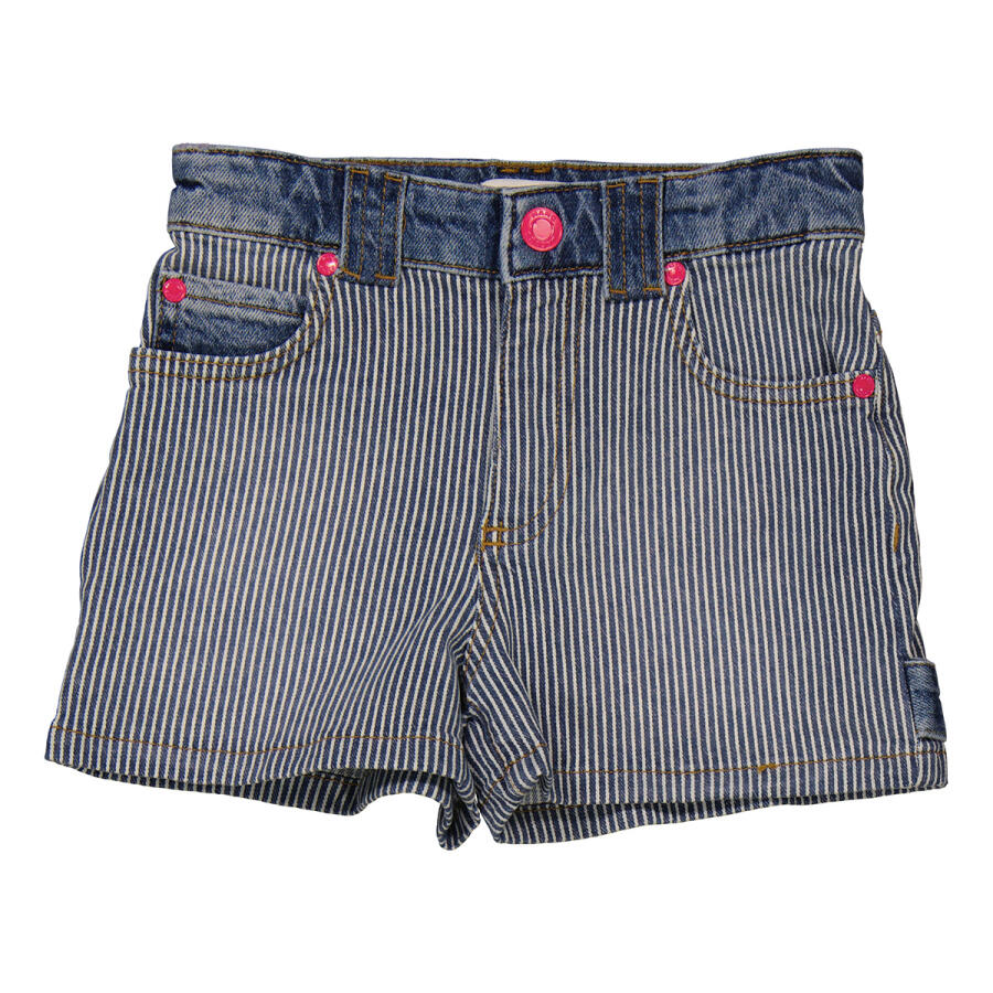 Little Marc Jacobs Girls Denim Blue Striped 5-Pocket Shorts Cover