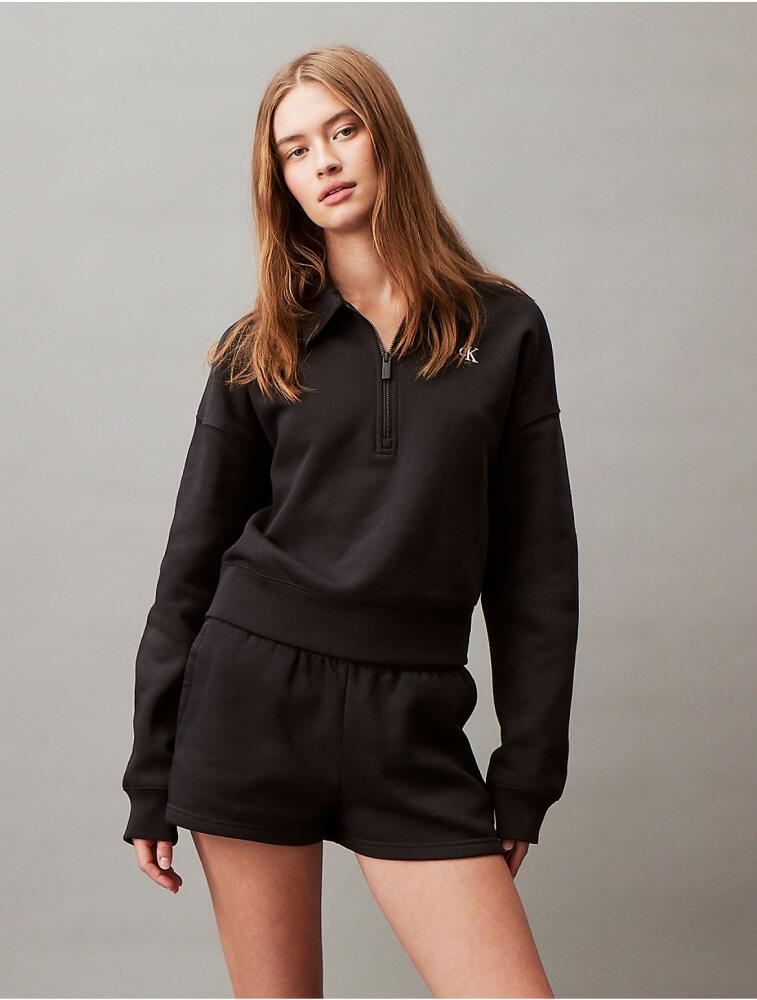 Calvin Klein Women's Archive Logo Fleece Shorts - Black Cover