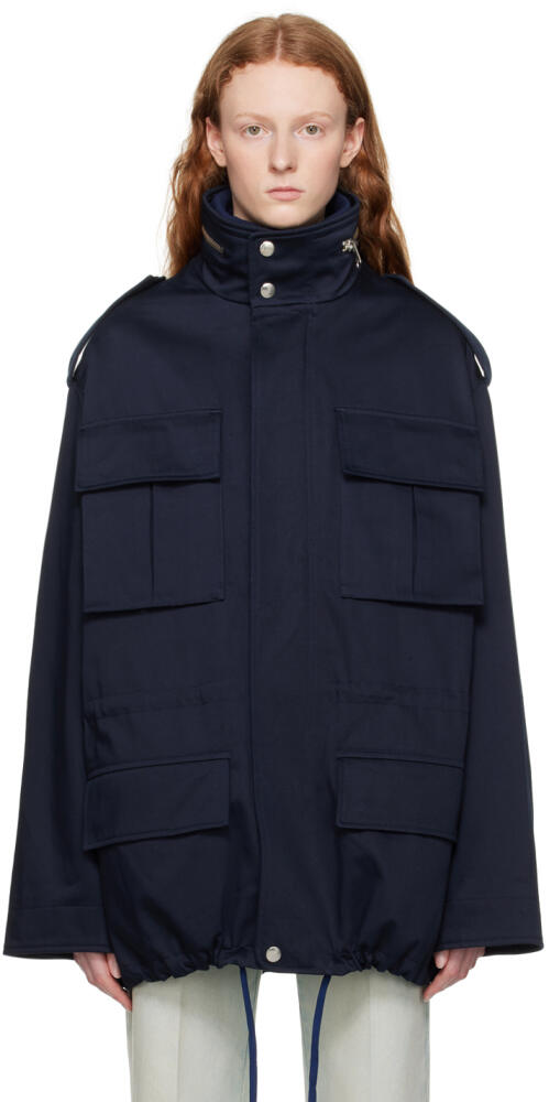 AMI Paris Navy Hooded Jacket Cover