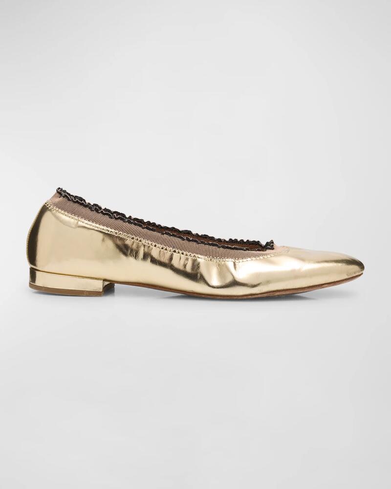 Ulla Johnson Elise Metallic Ruffle Ballerina Flats Cover