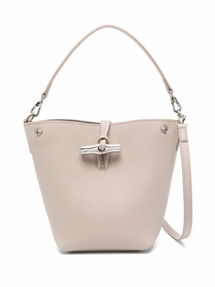 Longchamp Le Roseau XS leather bucket bag - Neutrals Cover