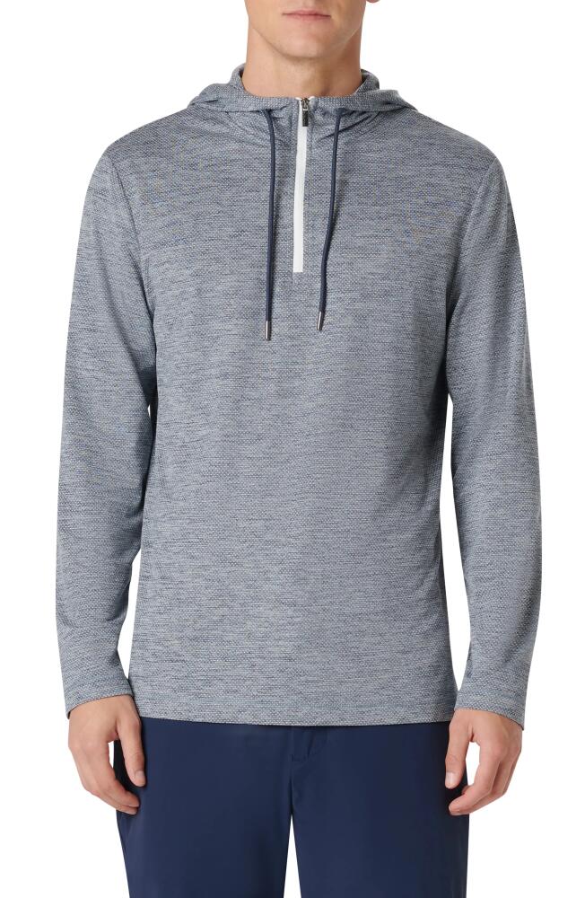 Bugatchi Quarter Zip Performance Hoodie in Navy Cover