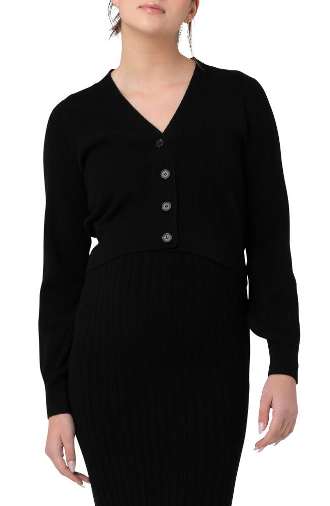 Ripe Maternity Tiffany Crop Maternity Cardigan in Black Cover