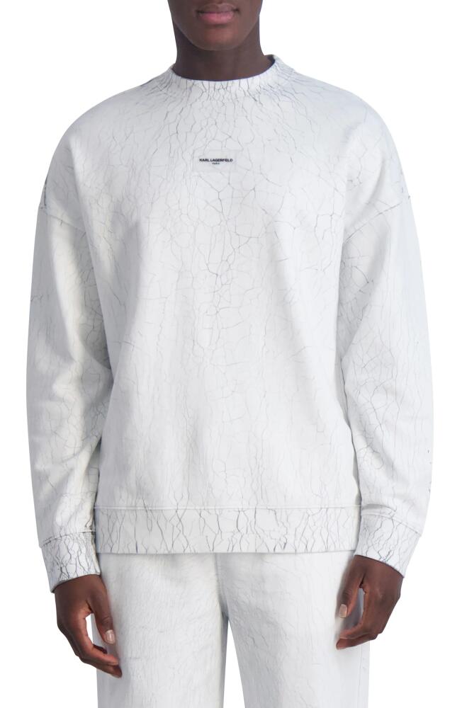 Karl Lagerfeld Paris Mr B Print Terry Sweatshirt in Off White Cover