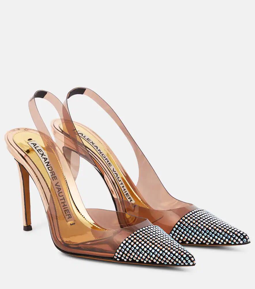 Alexandre Vauthier Crystal-embellished PVC slingback pumps Cover