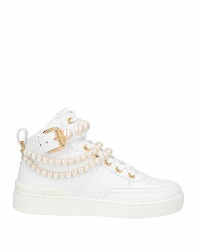 Moschino Woman Sneakers White Calfskin Cover