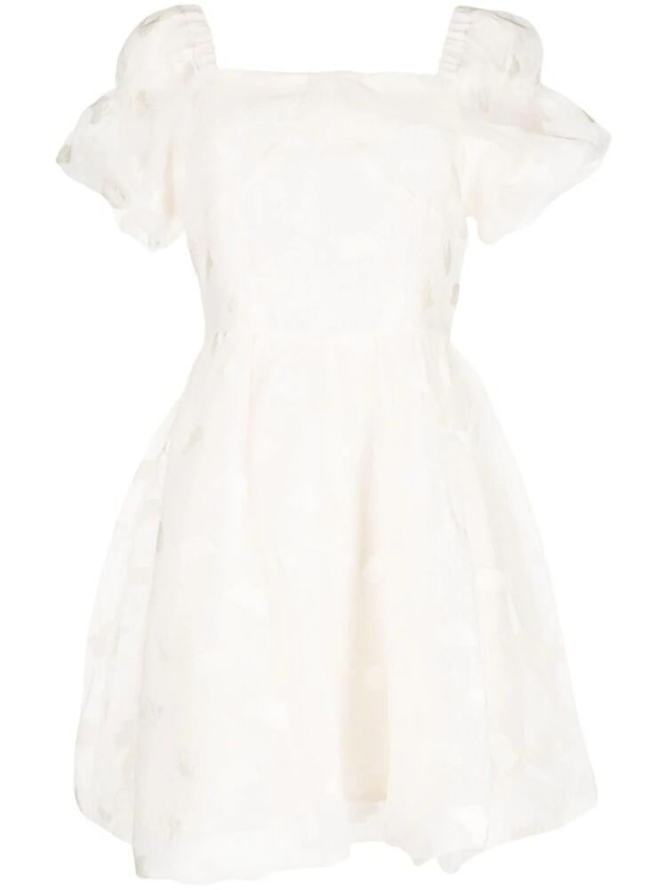 b+ab crinkle-finish pleated mini dress - White Cover