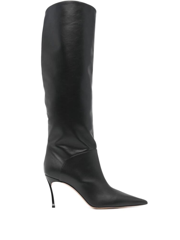 Casadei Superblade 80mm leather boots - Black Cover