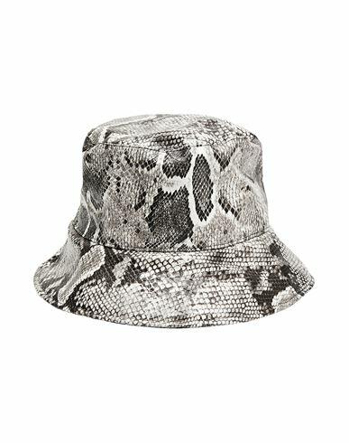 8 By Yoox Snake Printed Bucket Hat Hat Black Polyurethane, Polyester Cover